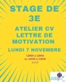 [BDIO] Stage de 3e : des ateliers CV lettre de motivation le 7 novembre au BDIO
